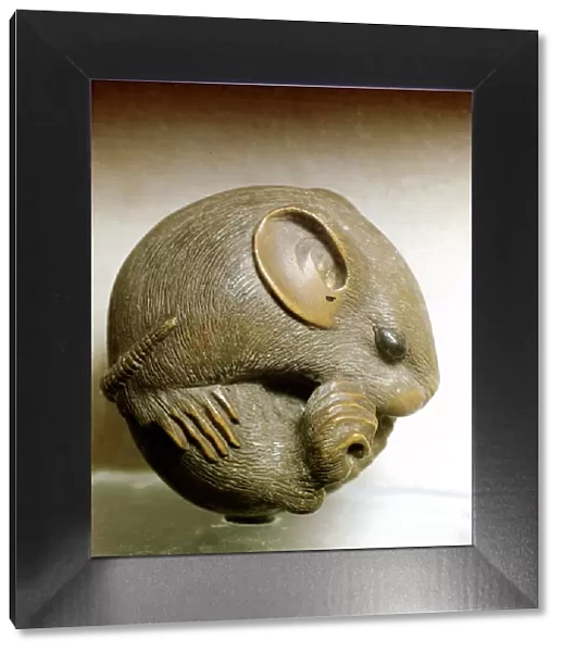 Netsuke carved in the form of a rat, one of the 12 animals of the Japanese zodiac