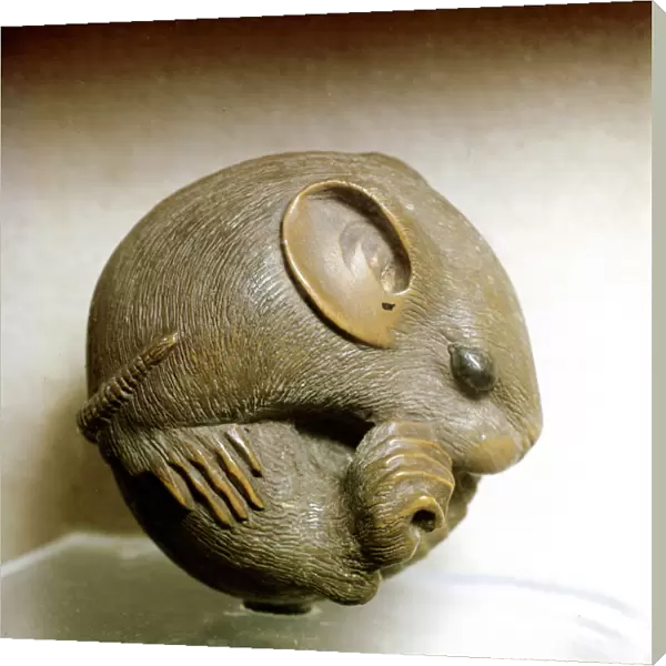 Netsuke carved in the form of a rat, one of the 12 animals of the Japanese zodiac