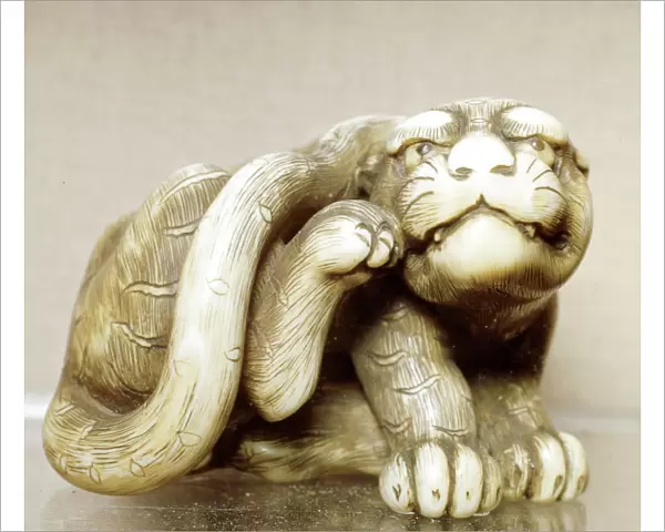 Netsuke carved in the form of a tiger, one of the 12 animals of the Japanese zodiac