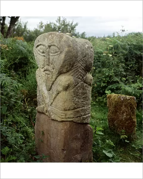 Pagan Celtic stone Janus-head figure, Boa Island, Co. Fermanagh, Ireland