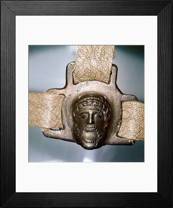 Framed Print : Romano-British bronze mount with mask, Felmingham, Norfolk, England Framed Print : Romano-British bronze mount with mask, Felmingham, Norfolk, England