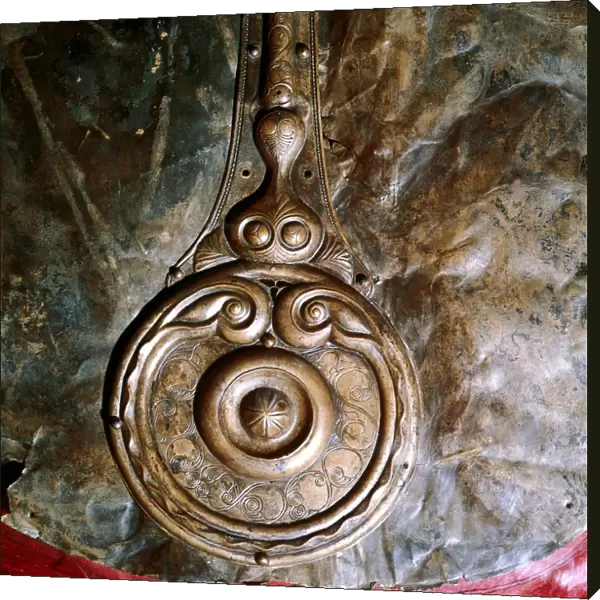 Detail of Witham Shield, Celtic bronze, British