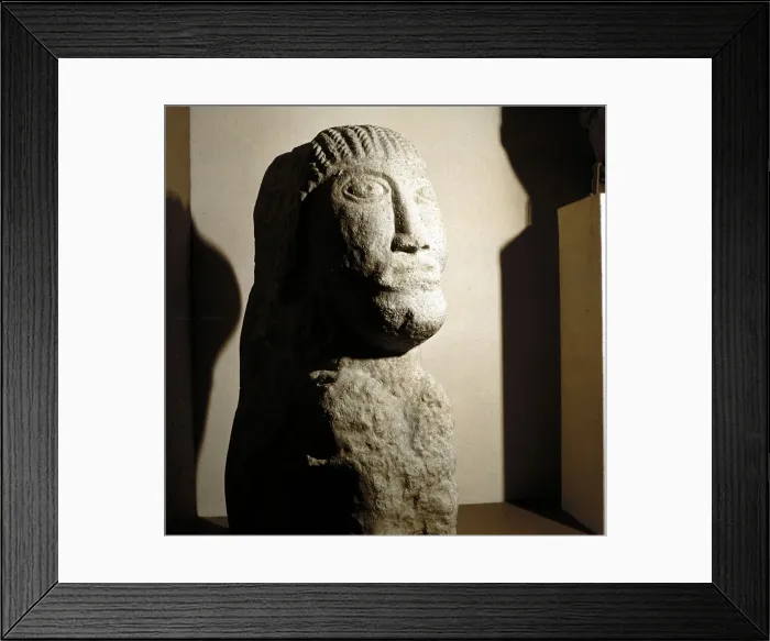 Framed Print : Celtic stone head, Salzburg, Austria, 1st century BC - 1st century Framed Print : Celtic stone head, Salzburg, Austria, 1st century BC - 1st century
