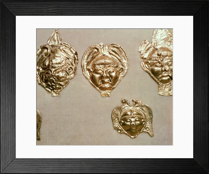 Framed Print : Celtic gold mounts, Birkenfeld, Germany, 5th - 4th century BC Framed Print : Celtic gold mounts, Birkenfeld, Germany, 5th - 4th century BC