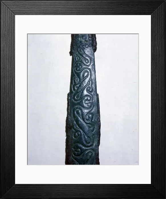 Framed Print : Celtic bronze & iron sword scabbard, North Italy, late 4th century BC Framed Print : Celtic bronze & iron sword scabbard, North Italy, late 4th century BC