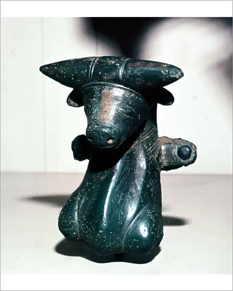 Bronze bulls head from a cauldron, Rynkeby Bog, Denmark, c4th century BC