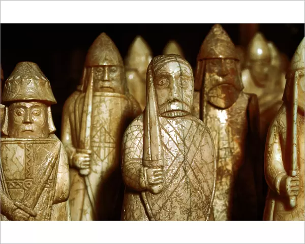 Norse chessmen, from a Viking hoard, Isle of Lewis, Scotland