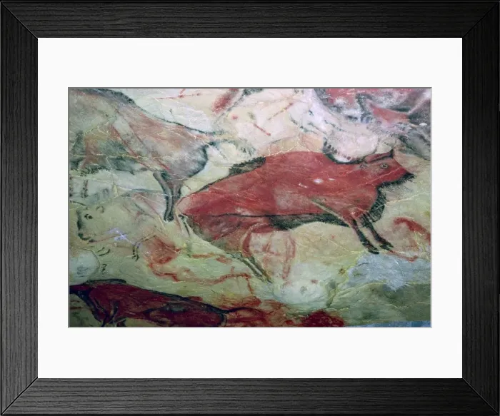 Framed Print : A paleolithic cave painting of Aurochs Framed Print : A paleolithic cave painting of Aurochs