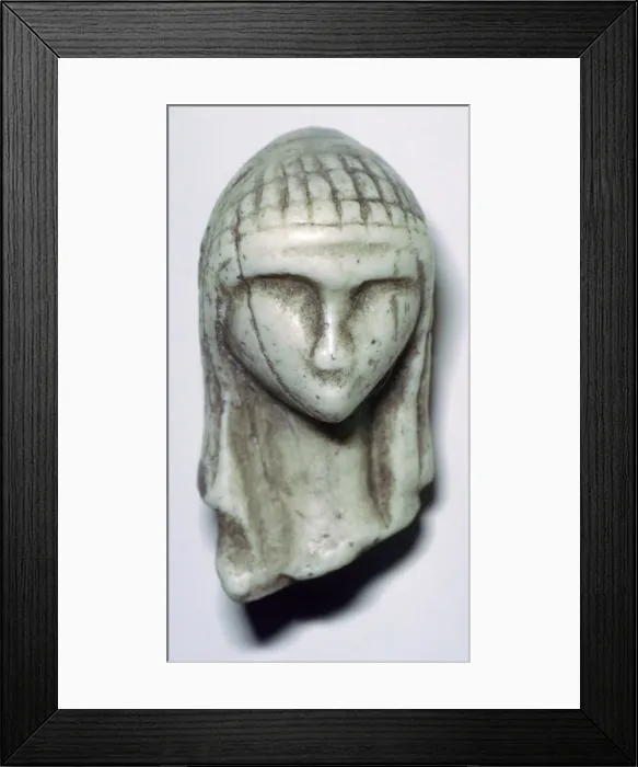 Framed Print : Paleolithic ivory female head Framed Print : Paleolithic ivory female head