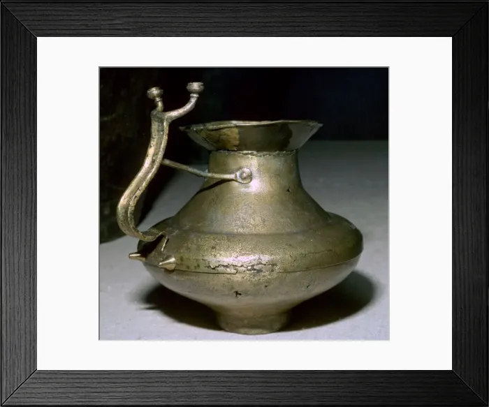Framed Print : Celtic Bronze Jug, 8th century Framed Print : Celtic Bronze Jug, 8th century
