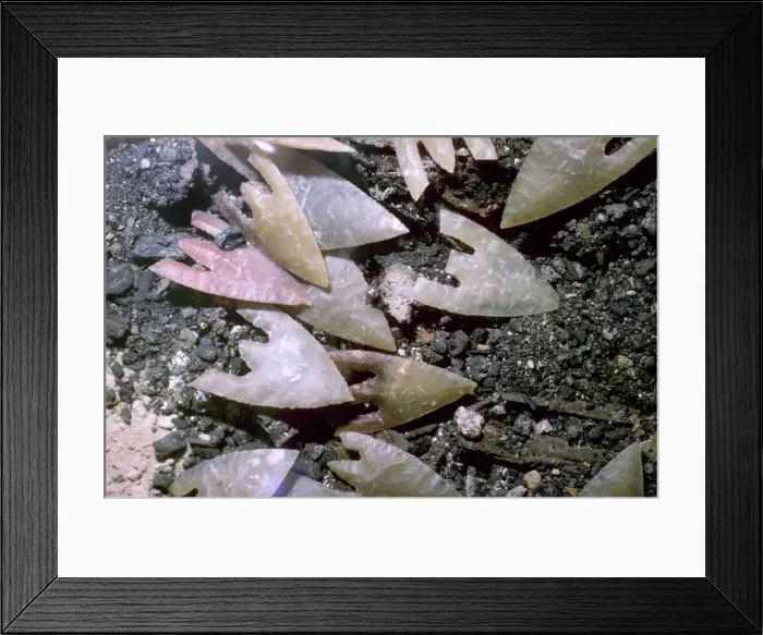 Framed Print : Neolithic flint arrowheads Framed Print : Neolithic flint arrowheads