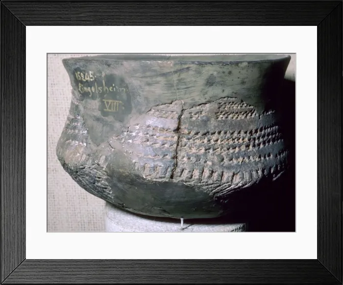 Framed Print : Neolithic pot from Alsace