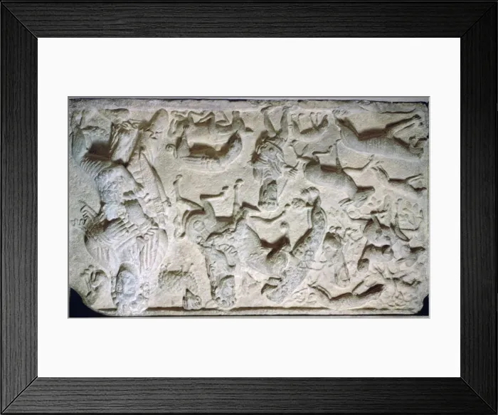 Framed Print : Front panel of a Pictish sarcophagus Framed Print : Front panel of a Pictish sarcophagus