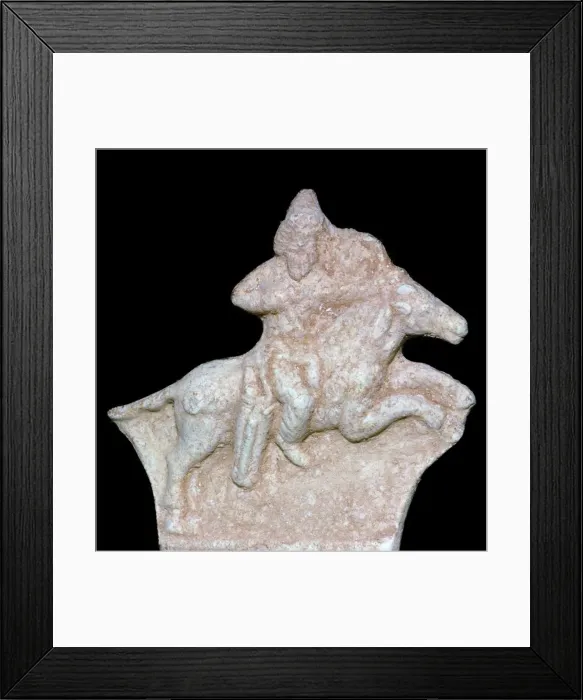 Framed Print : Parthian ceramic plaque from the 1st to 3rd century, depicting a mounted archer Framed Print : Parthian ceramic plaque from the 1st to 3rd century, depicting a mounted archer