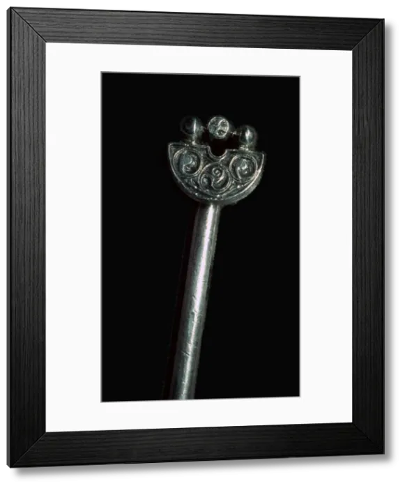 Framed Print : Pictish Silver Handpin from the Norries Law Hoard Framed Print : Pictish Silver Handpin from the Norries Law Hoard