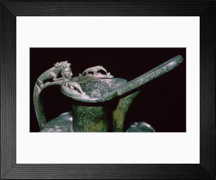 Framed Print : Detail of a Celtic bronze flagon Framed Print : Detail of a Celtic bronze flagon