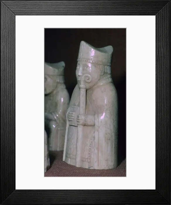 Framed Print : A Bishop - The Lewis Chessmen, (Norwegian?), c1150-c1200 Framed Print : A Bishop - The Lewis Chessmen, (Norwegian?), c1150-c1200