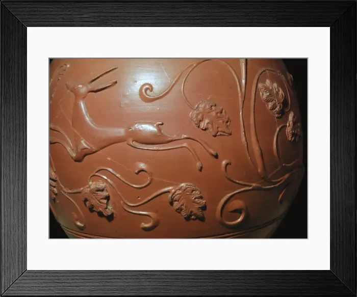 Framed Print : Detail of a Samian ware pot found in England Framed Print : Detail of a Samian ware pot found in England