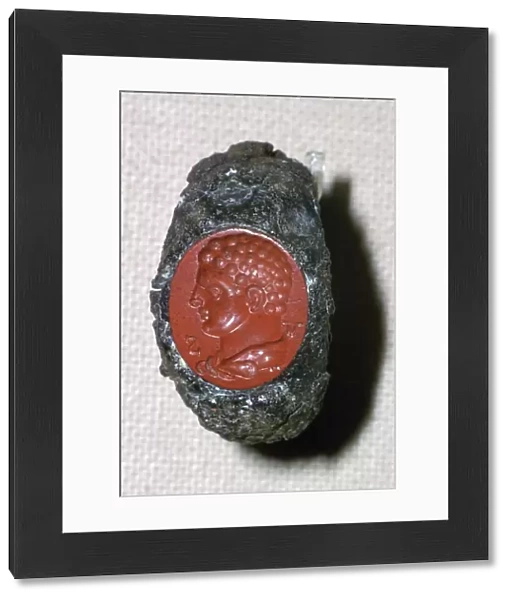 Roman iron ring with a red jasper gem
