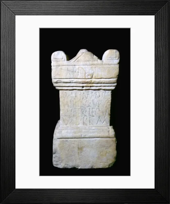 Framed Print : Roman Altar from York dedicated to mother goddesses Framed Print : Roman Altar from York dedicated to mother goddesses