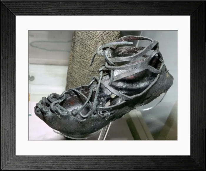 Framed Print : Roman leather sandal, which the Romans introduced to Britain Framed Print : Roman leather sandal, which the Romans introduced to Britain