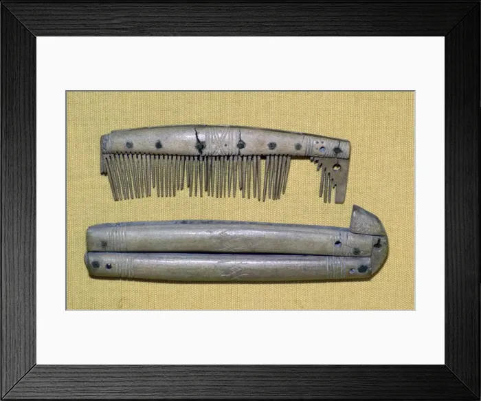 Framed Print : Viking period bone and ivory comb and case Framed Print : Viking period bone and ivory comb and case