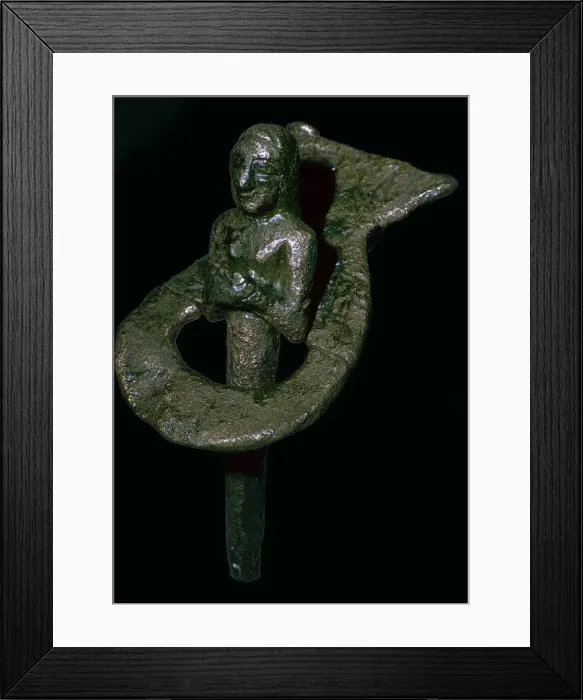 Framed Print : Copper foundation figurine ending in cone and plaque, Telloh, South Iraq, 2494BC-2465BC Framed Print : Copper foundation figurine ending in cone and plaque, Telloh, South Iraq, 2494BC-2465BC