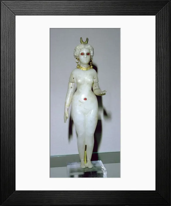 Framed Print : Female statuette, probably the Great Goddess of Babylon Framed Print : Female statuette, probably the Great Goddess of Babylon