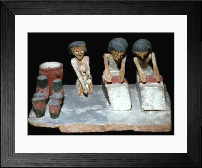 Framed Print : Egyptian wooden model of beer-making Framed Print : Egyptian wooden model of beer-making