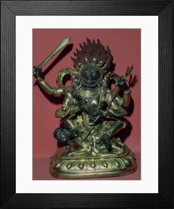 Framed Print : Tibetan gilt-bronze statuette of Mahakala Framed Print : Tibetan gilt-bronze statuette of Mahakala