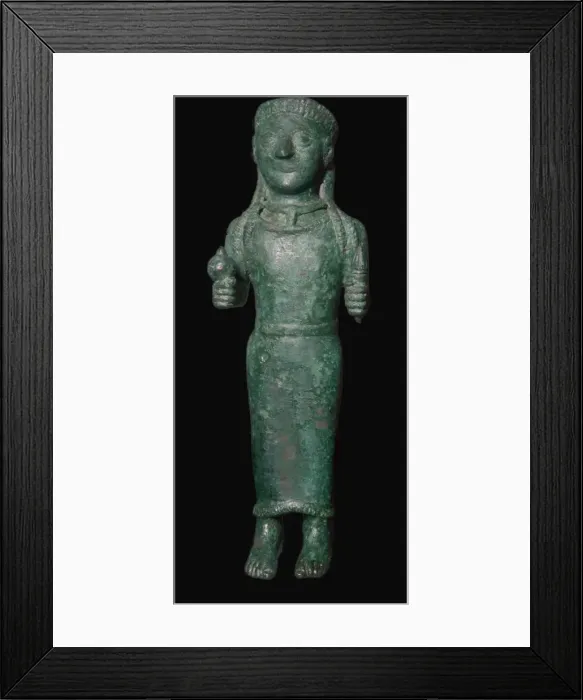 Framed Print : Greek bronze figure holding a pomegranate Framed Print : Greek bronze figure holding a pomegranate