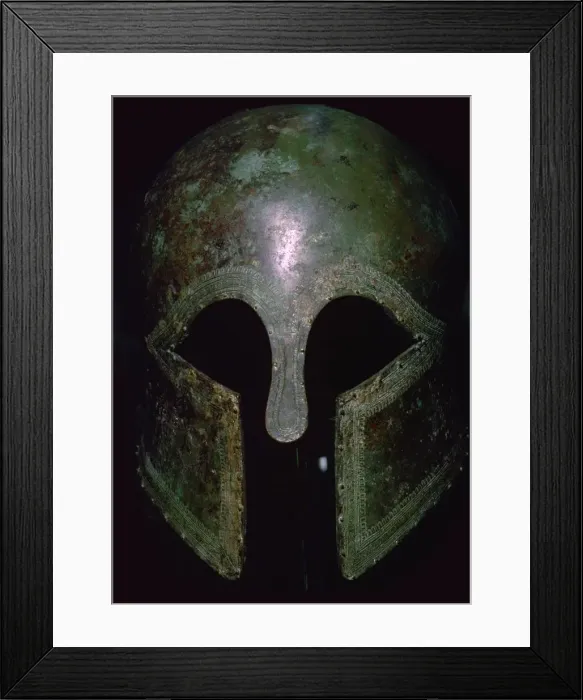 Framed Print : A Greek bronze helmet Framed Print : A Greek bronze helmet