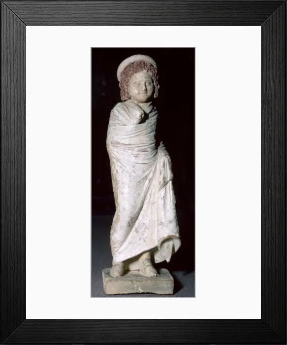 Framed Print : Greek terracotta figure of a boy, said to be from Tanagra, Boeotia, Greece, c300BC- 250BC Framed Print : Greek terracotta figure of a boy, said to be from Tanagra, Boeotia, Greece, c300BC- 250BC