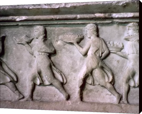 Greek relief of servants carrying food
