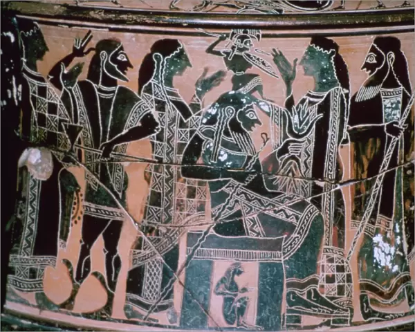 Black-figured neck-amphora depicting the birth of Athena, Attica, Greece