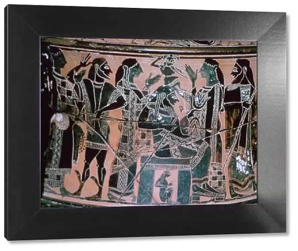 Black-figured neck-amphora depicting the birth of Athena, Attica, Greece