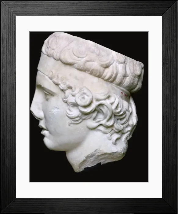 Framed Print : Head of the Diadumenos, 5th century BC Framed Print : Head of the Diadumenos, 5th century BC