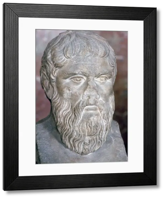 Framed Print : Bust of the Greek philosopher Plato, 4th century BC Framed Print : Bust of the Greek philosopher Plato, 4th century BC