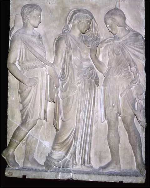 Roman replica of a Greek relief of Orpheus and Eurydice