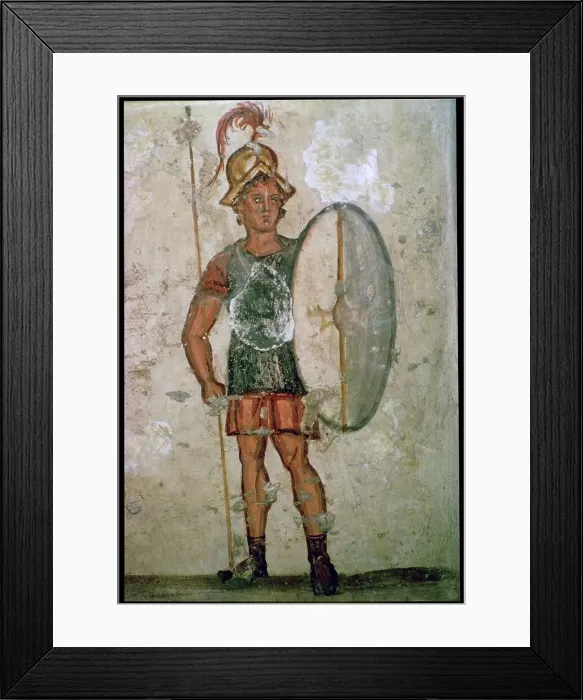 Framed Print : Hellenistic wall-painting of a soldier, 3rd century BC Framed Print : Hellenistic wall-painting of a soldier, 3rd century BC