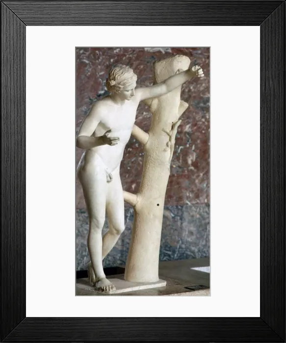 Framed Print : Sculpure of Apollo Sauroctone (Apollo the lizard-slayer). Artist: Praxiteles Framed Print : Sculpure of Apollo Sauroctone (Apollo the lizard-slayer). Artist: Praxiteles