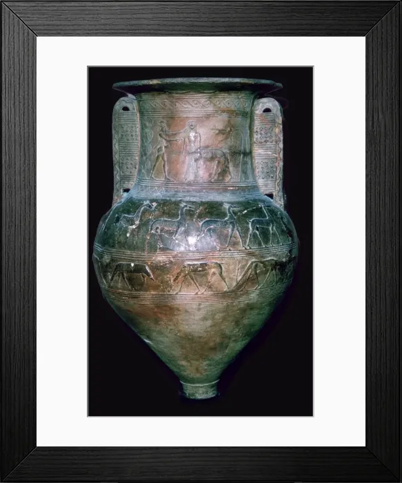 Framed Print : Greek vase showing Perseus killing a Gorgon Framed Print : Greek vase showing Perseus killing a Gorgon