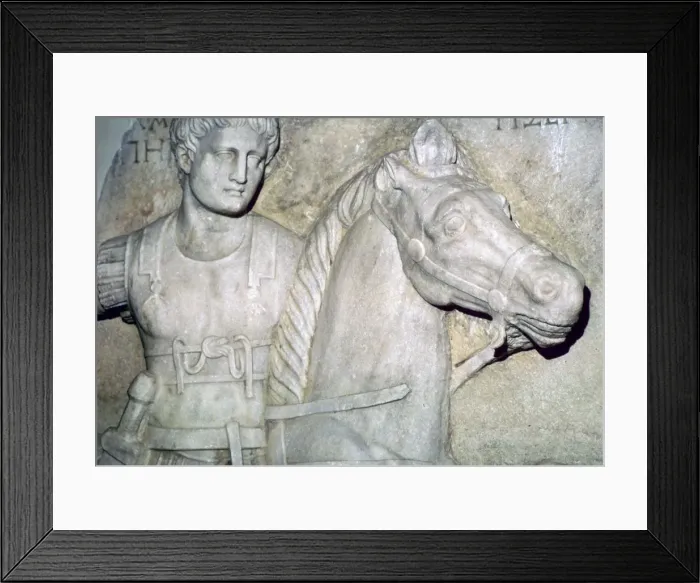 Framed Print : Detail of a sarcophagus showing a Roman officer Framed Print : Detail of a sarcophagus showing a Roman officer