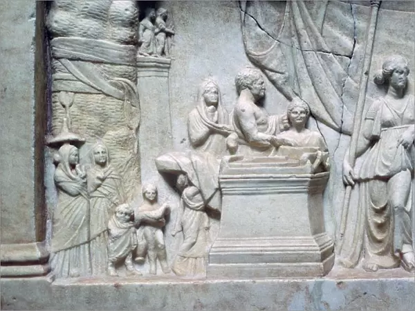 Greek relief of a family sacrificing