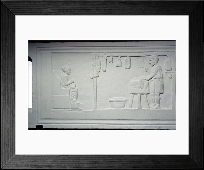 Framed Print : Roman relief of a butchers shop Framed Print : Roman relief of a butchers shop