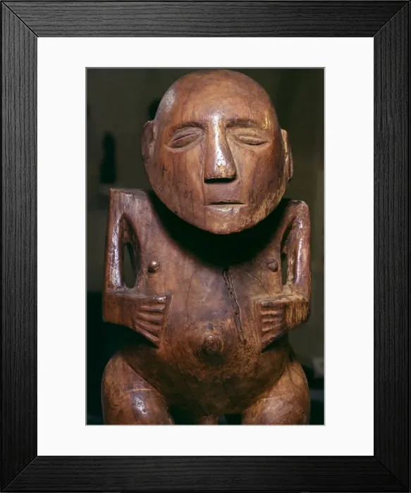Framed Print : Male figure (ti i) made of thespesia wood from the Society Islands in Tahiti, 19th Century Framed Print : Male figure (ti i) made of thespesia wood from the Society Islands in Tahiti, 19th Century