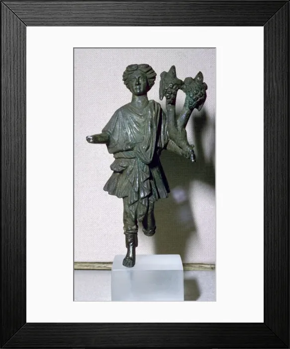 Framed Print : Bronze lar holding a double cornucopia Framed Print : Bronze lar holding a double cornucopia