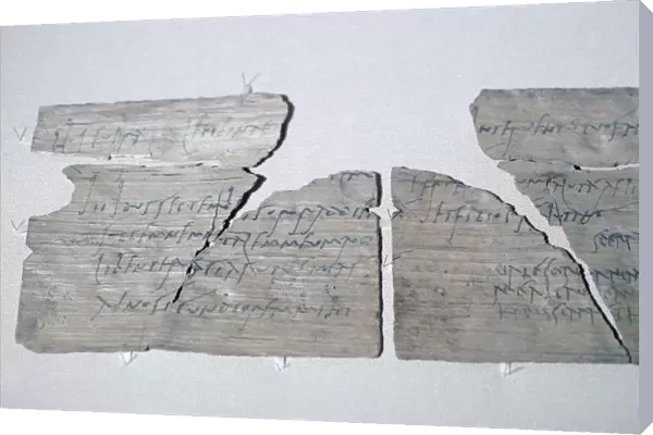 Roman wood writing tablet from Vindolanda with a party invitation, late 1st or early 2nd century. Artist: Claudia Severa