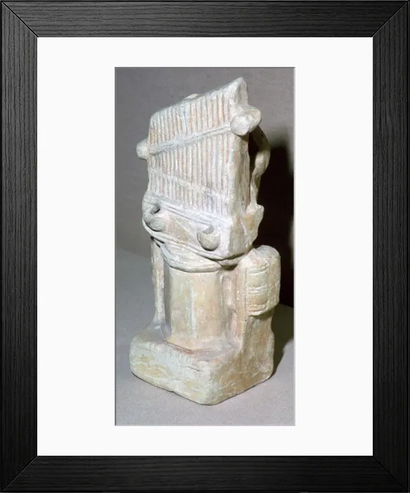 Framed Print : Roman terracotta lamp in the shape of a water-organ Framed Print : Roman terracotta lamp in the shape of a water-organ