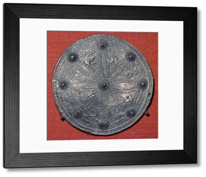 Framed Print : Cast lead-alloy disc brooch Framed Print : Cast lead-alloy disc brooch